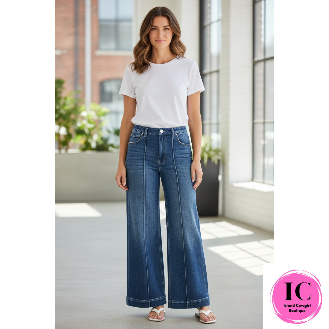 Big Dreams Wide Leg  Pintuck Jeans