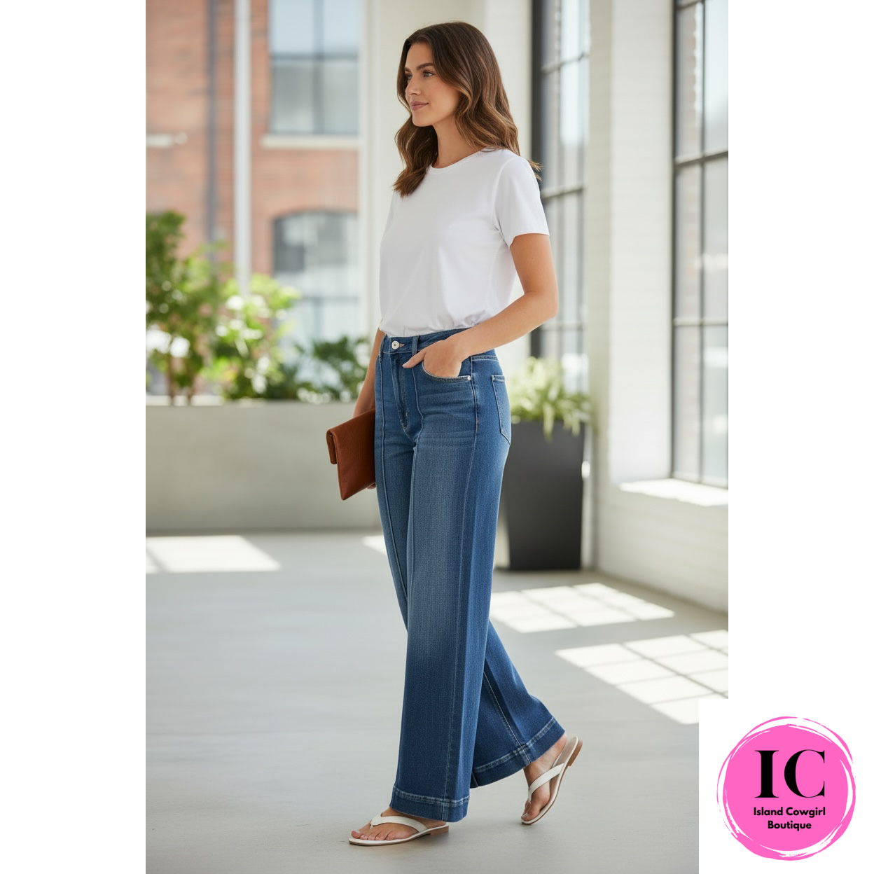 Big Dreams Wide Leg  Pintuck Jeans