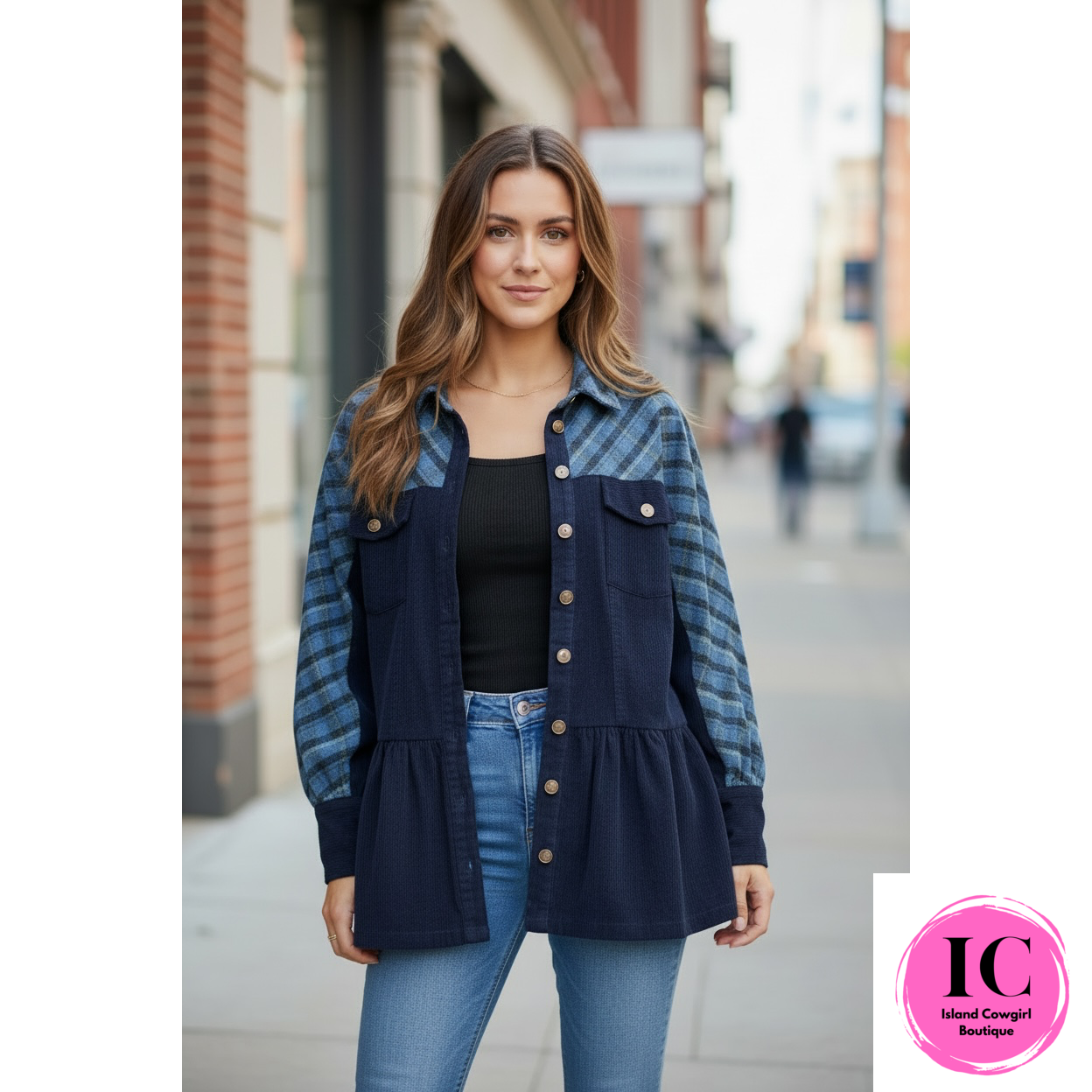 The Winter Go To Navy Corduroy Shacket