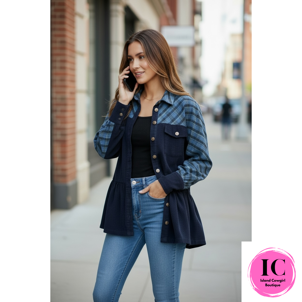 The Winter Go To Navy Corduroy Shacket