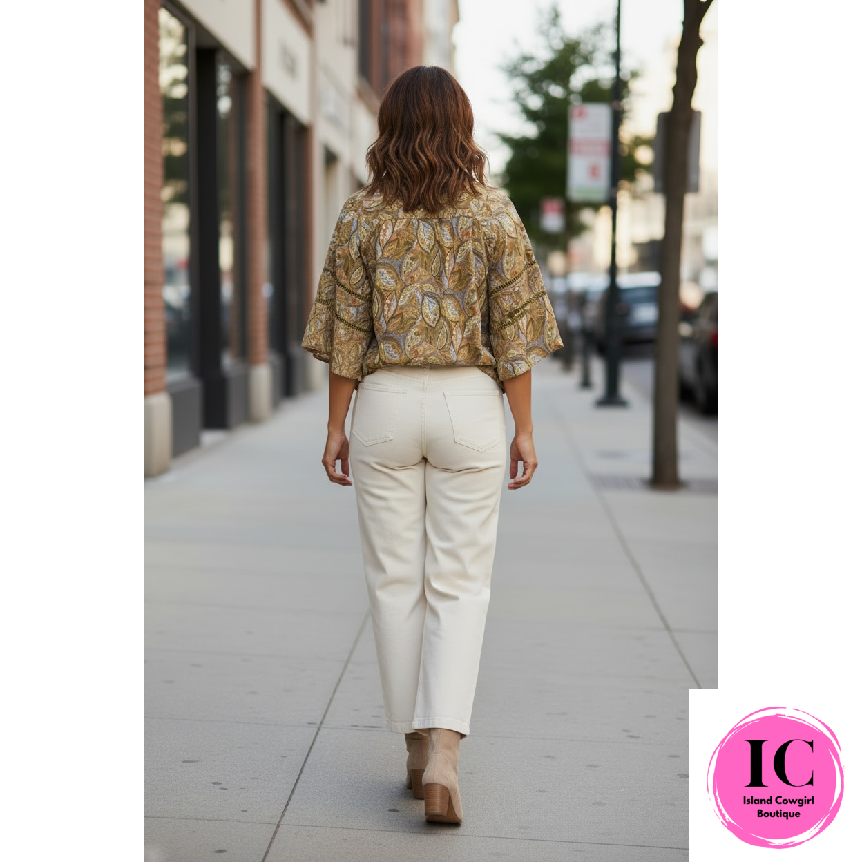 Curvy Girl Into Fall Olive Mixed Blouse