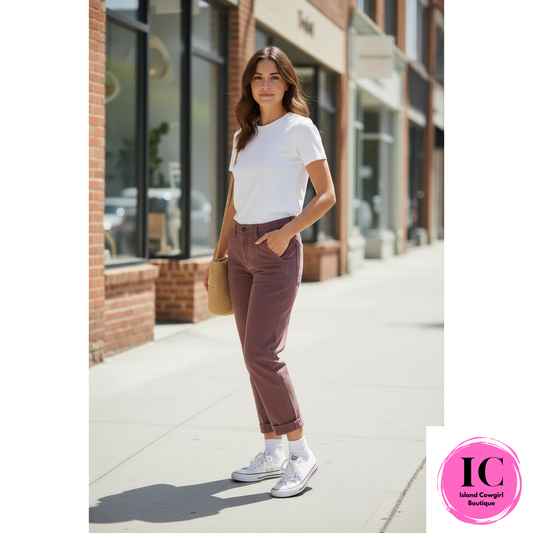 Cocoa Crush Brown Barrel Jeans