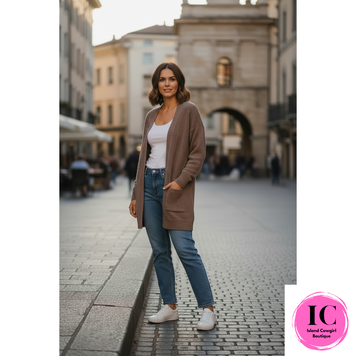 Curvy Girl The Everyday Brown Cardigan