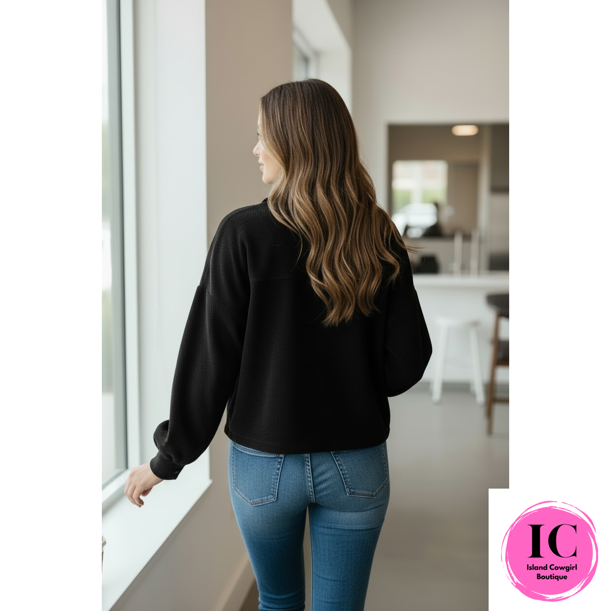 Cozy Days Black Cropped Jacket