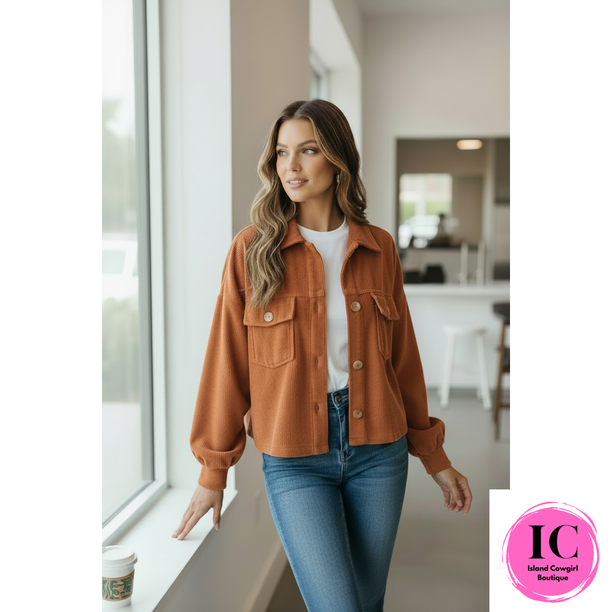 Cozy Days Rust Cropped Jacket