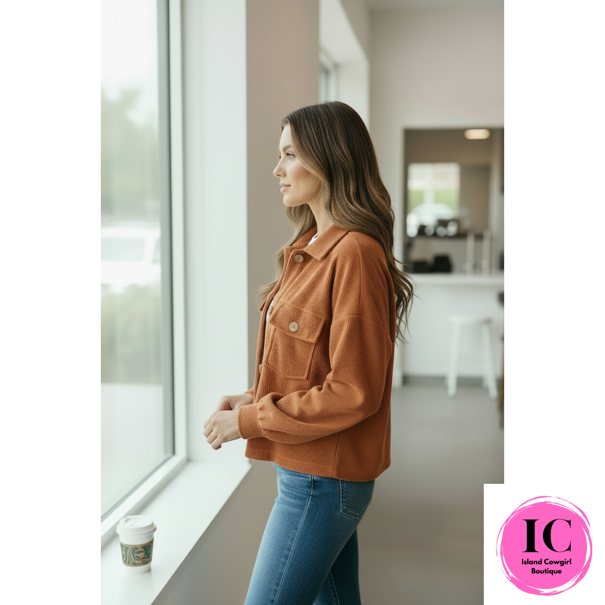 Cozy Days Rust Cropped Jacket