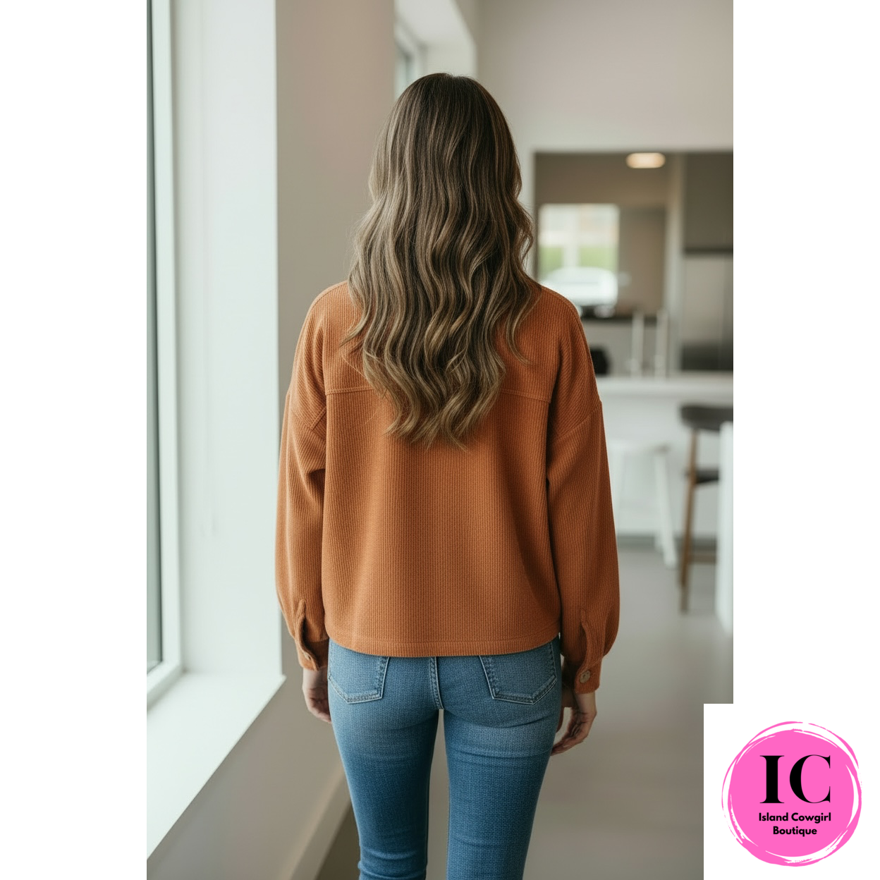 Cozy Days Rust Cropped Jacket
