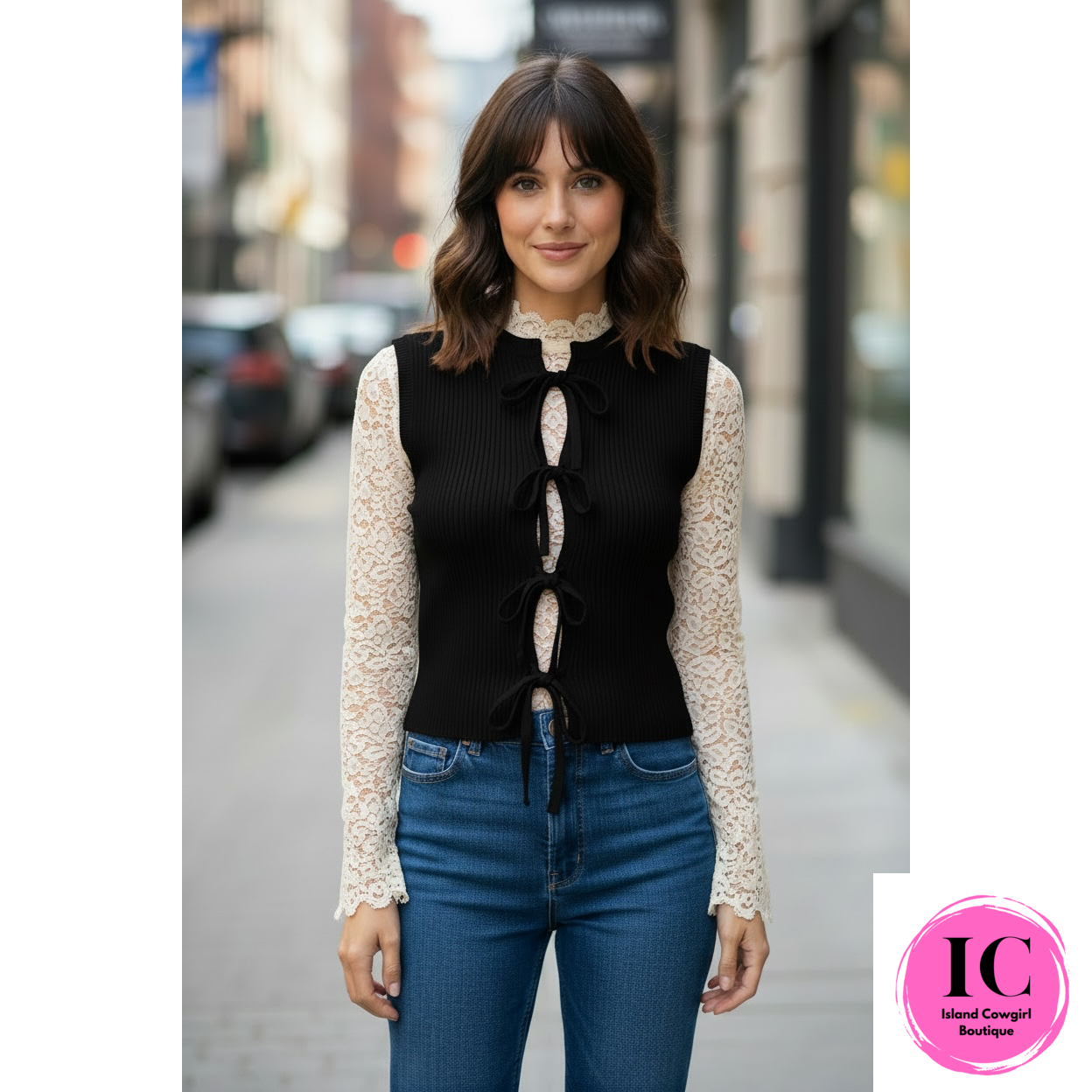 Daily Wear Black Sleeveless Cardigan
