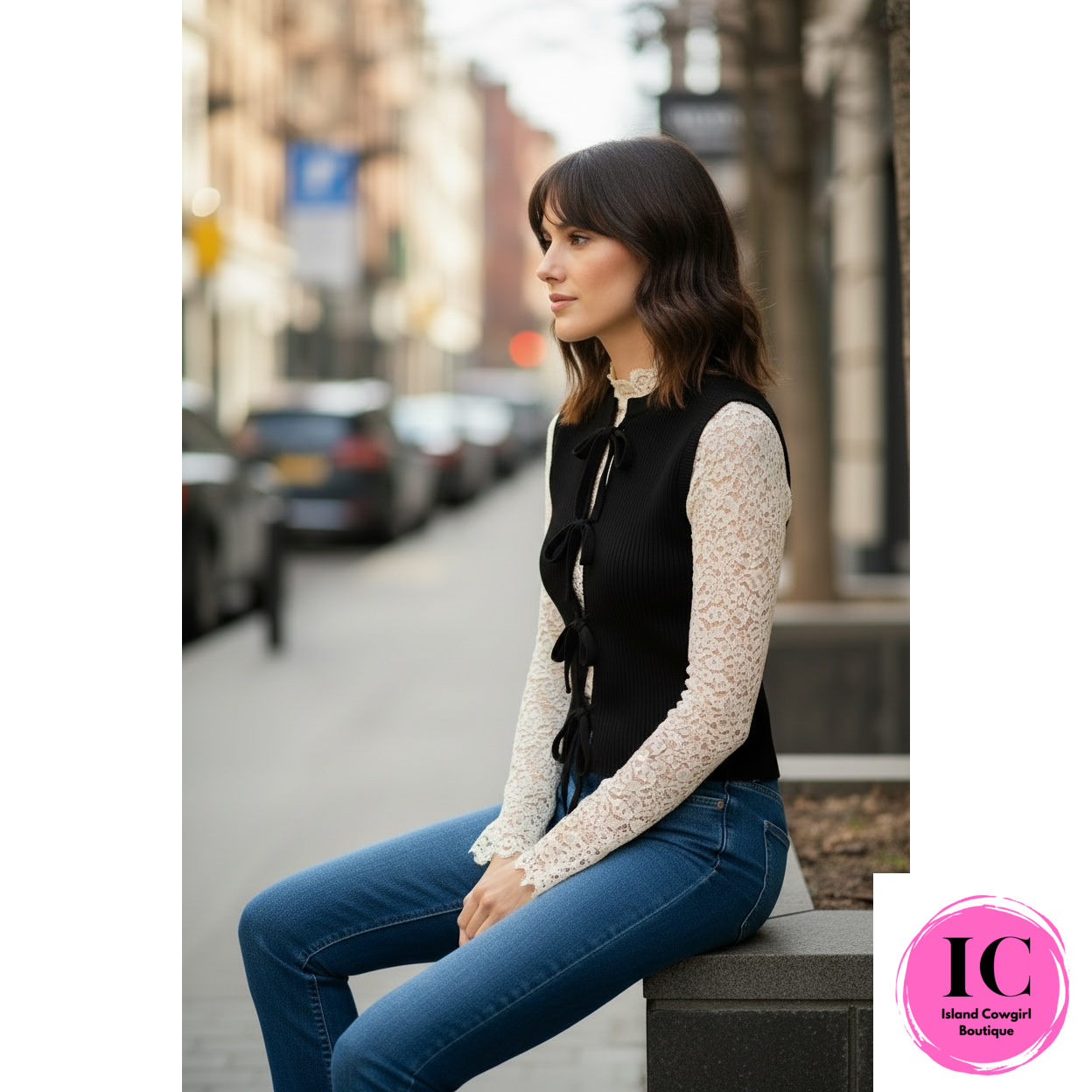 Daily Wear Black Sleeveless Cardigan
