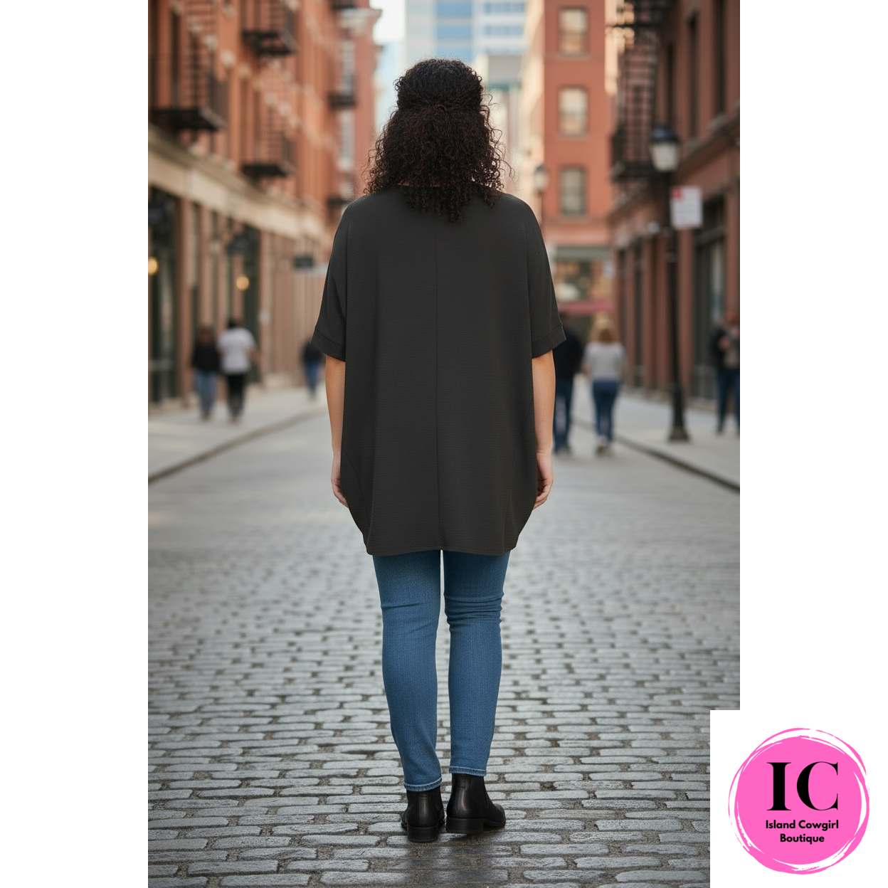 Curvy Girl Look At You Black Blouse