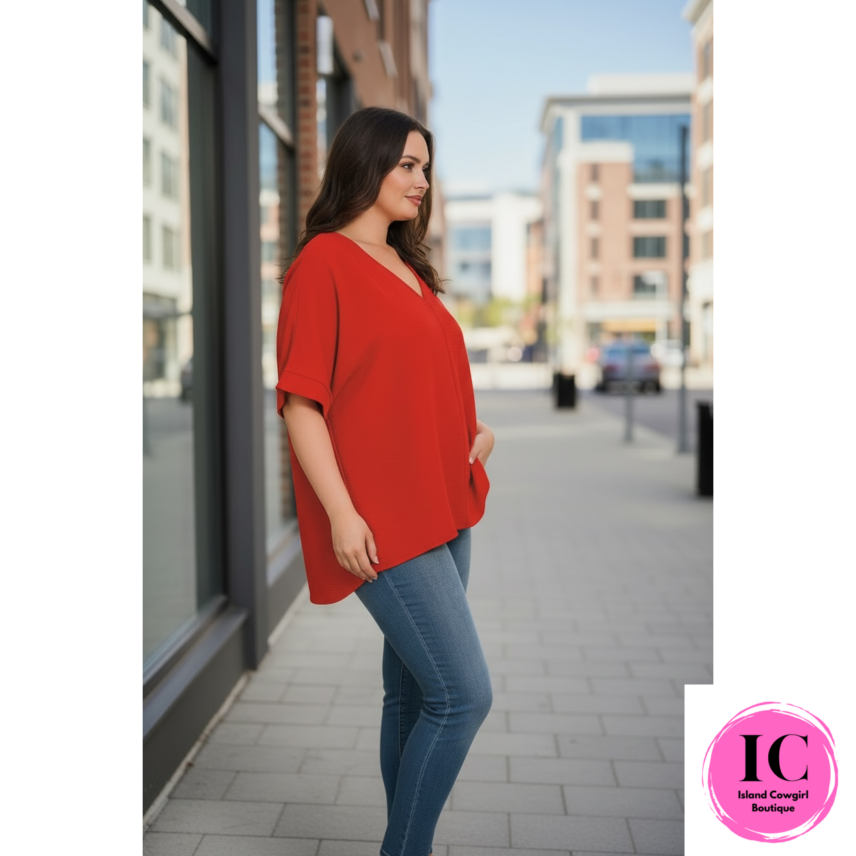 Curvy Girl Look At You Red Blouse
