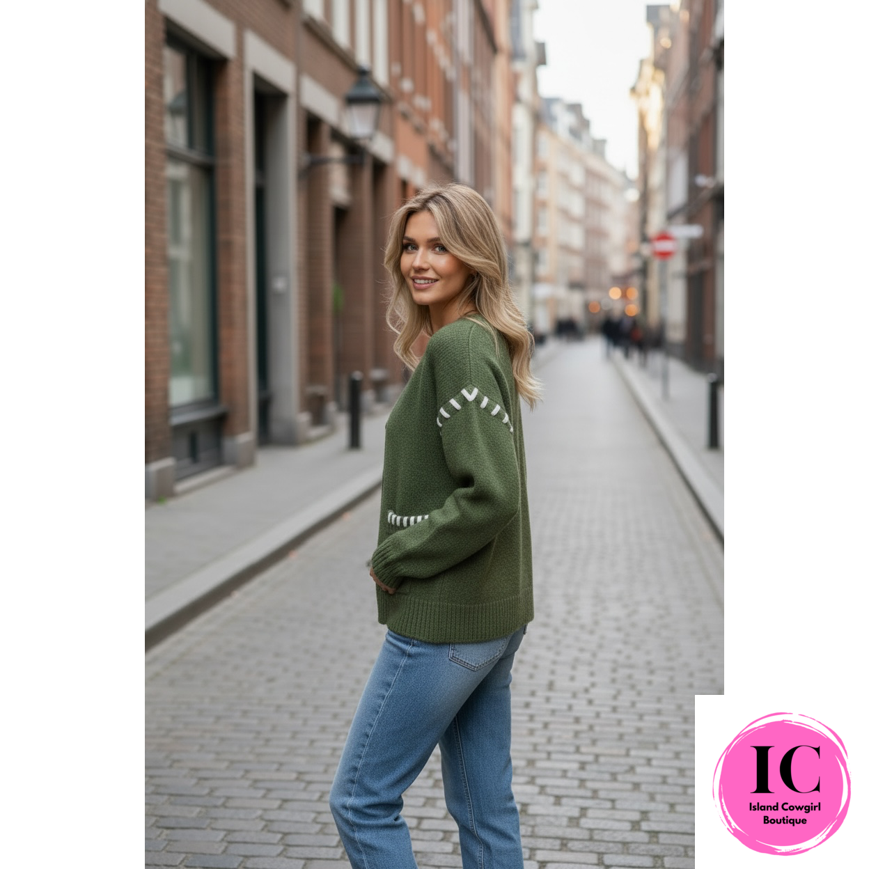 Cozy Haven Army Green Cardigan