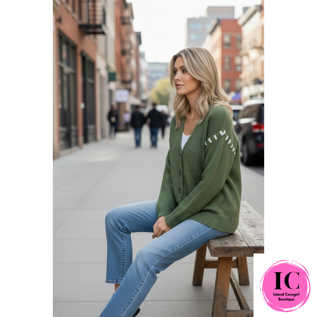 Cozy Haven Army Green Cardigan