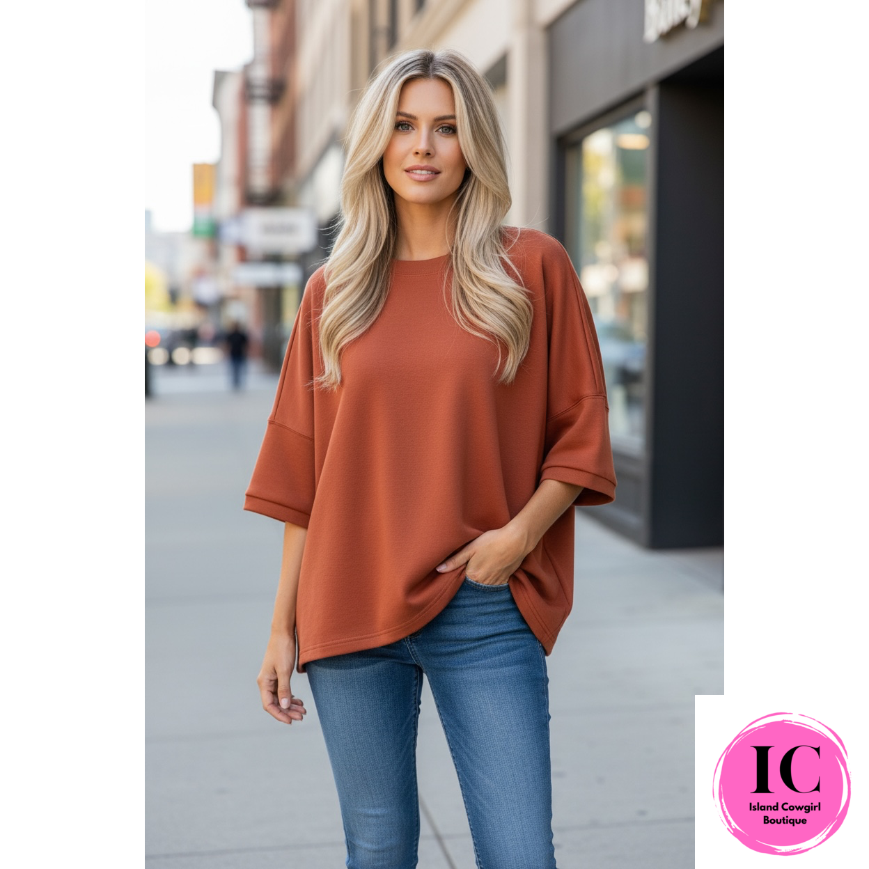 Curvy Girl The Reason Why Rust Top