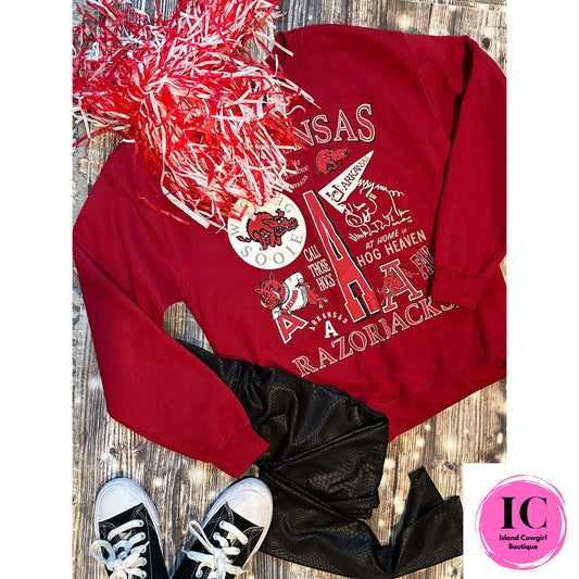 Arkansas Razorback College Sweatshirt