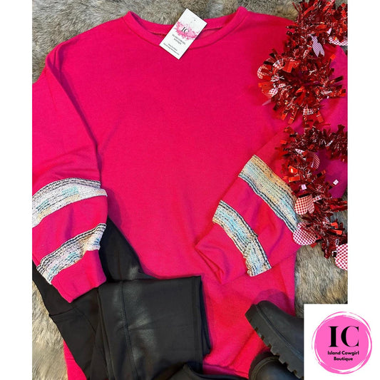 All The Facts Fuchsia Pink Pullover