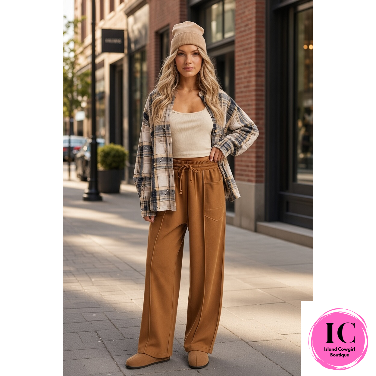 Love Like This Mocha Barrel Utility Pants