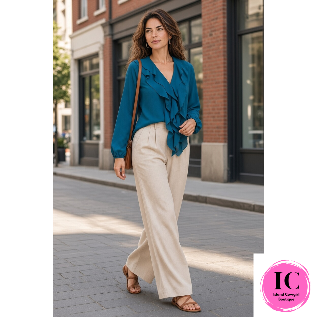 Keep It Up Teal Ruffled Blouse