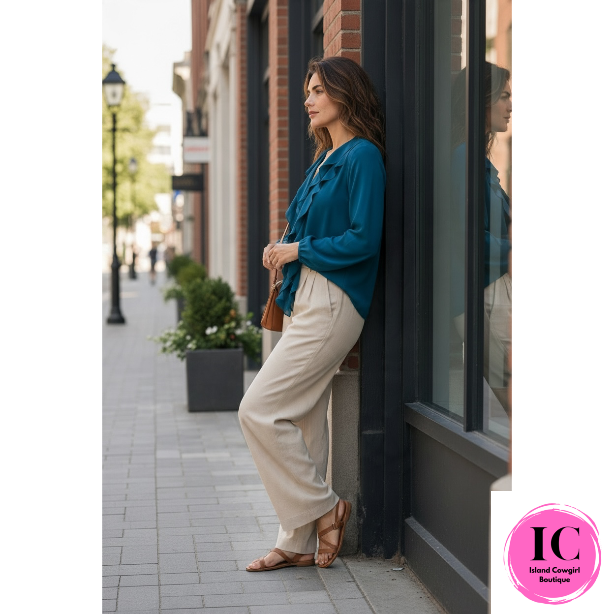 Keep It Up Teal Ruffled Blouse