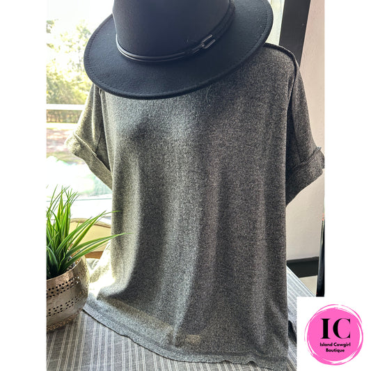 Soft Melange Gray Short Sleeve Tee