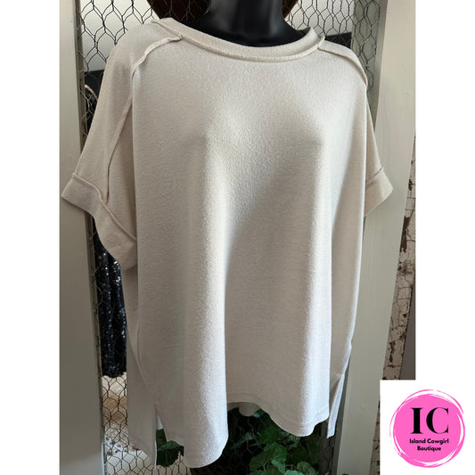 Soft Melange Beige Short Sleeve Tee