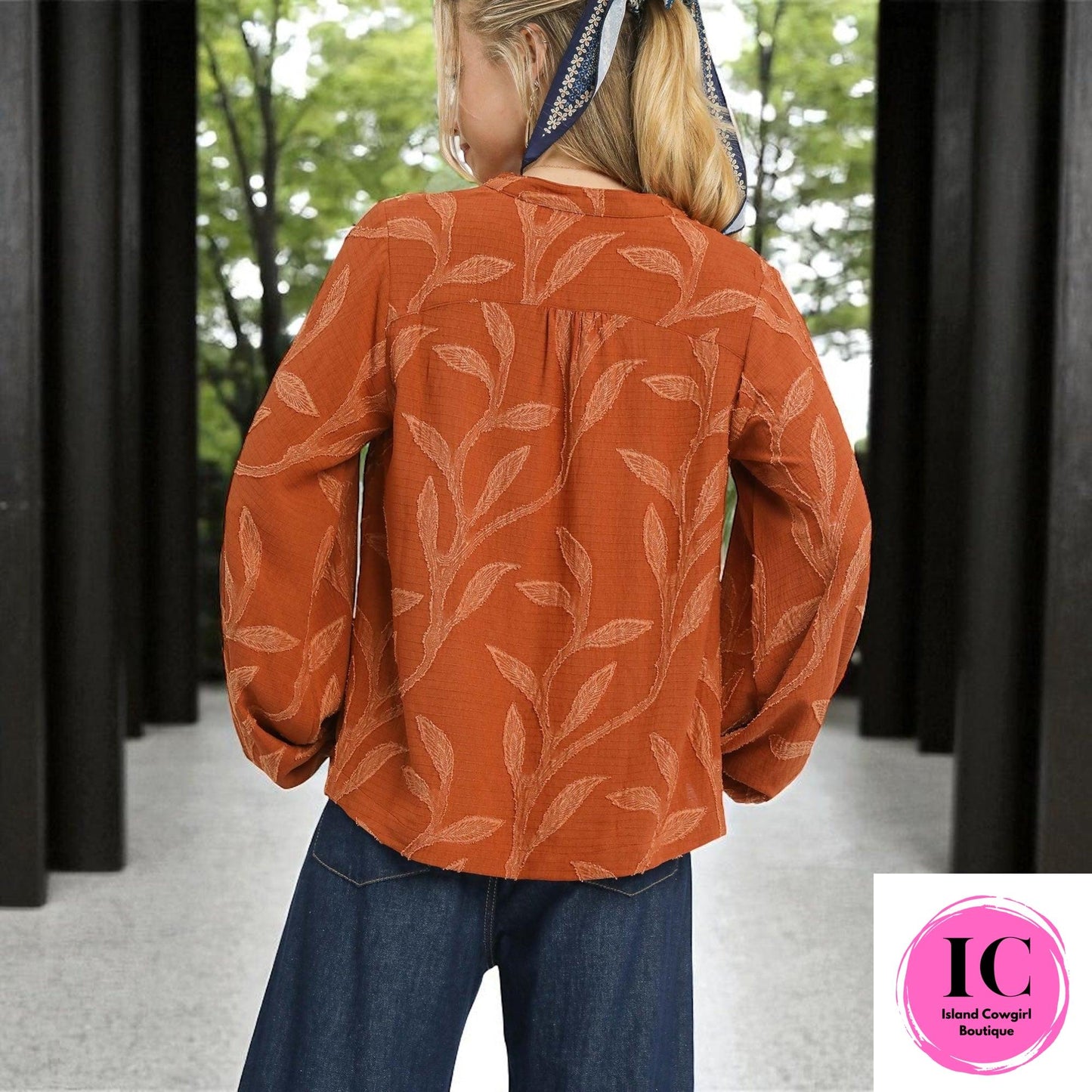 Believe What You See Rust Blouse