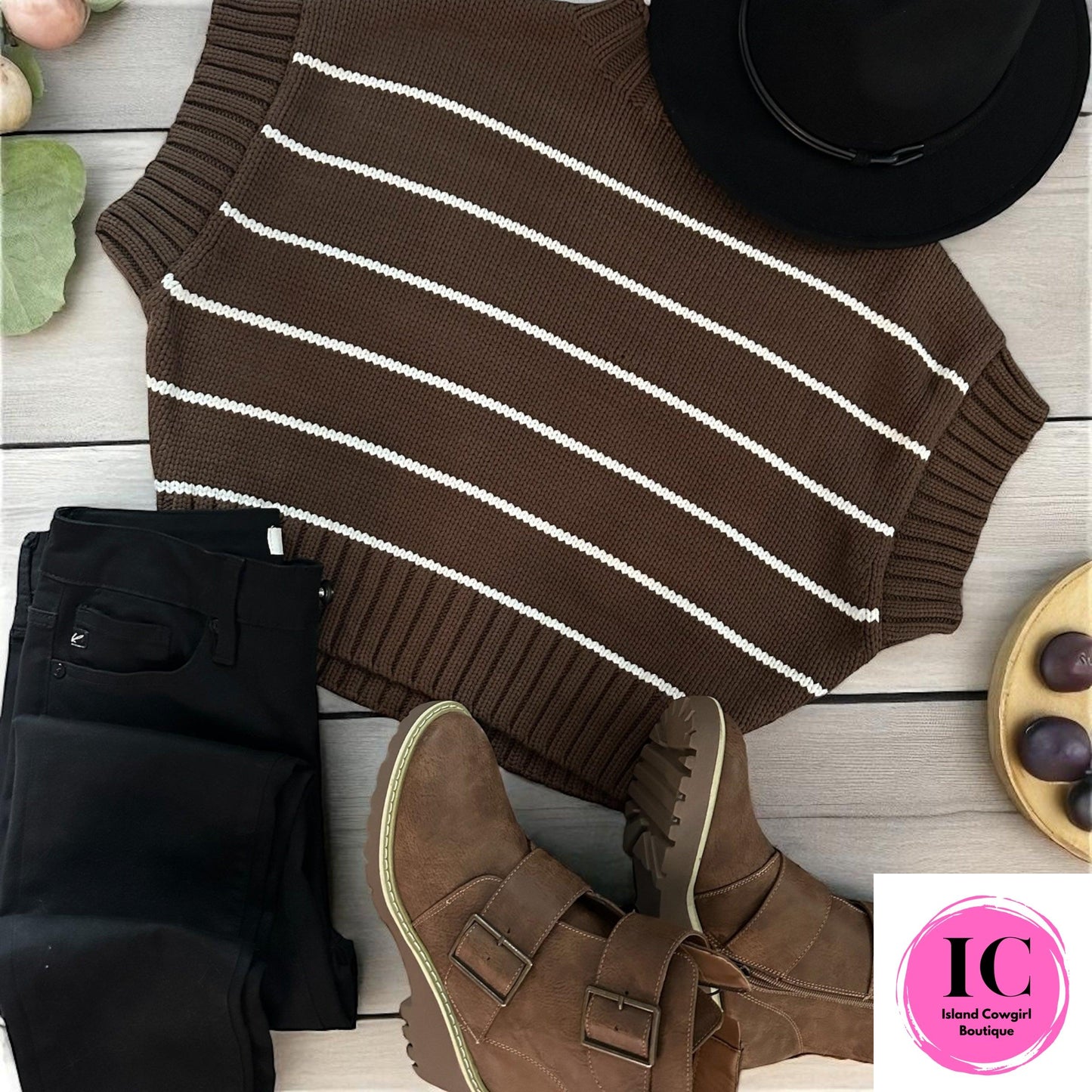 Lucky You Brown Cropped Sweater