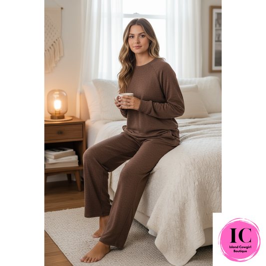 Feeling The Love Athleisure Brown Set