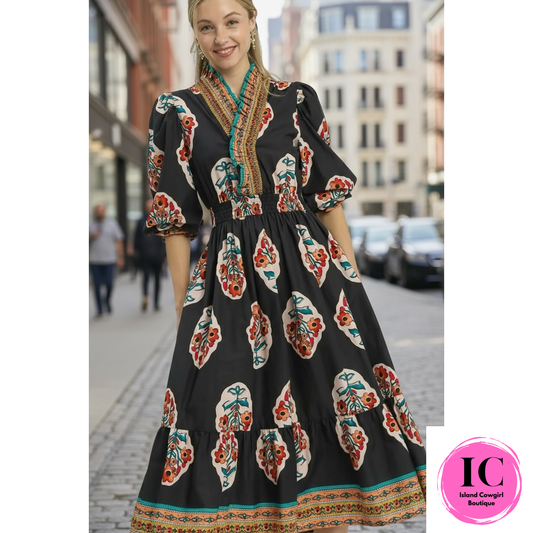 Over Time Black Floral Maxi Dress