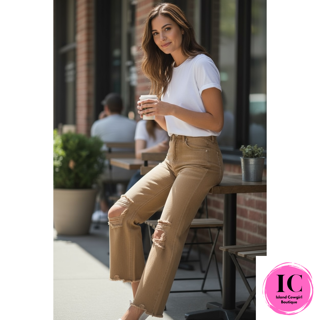 Going Strong Carmel Cropped Jeans