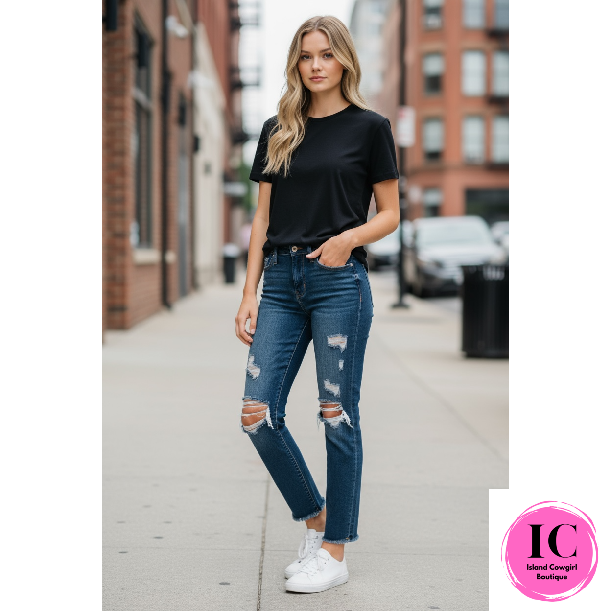 Judy Blue: Easy To Love Distressed Dark Wash Jeans