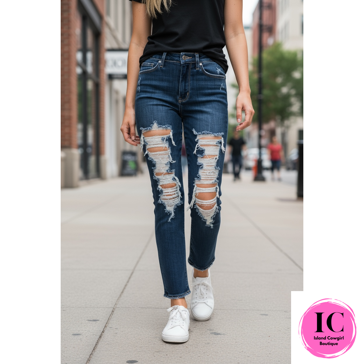 Judy Blue: Easy To Love Distressed Dark Wash Jeans