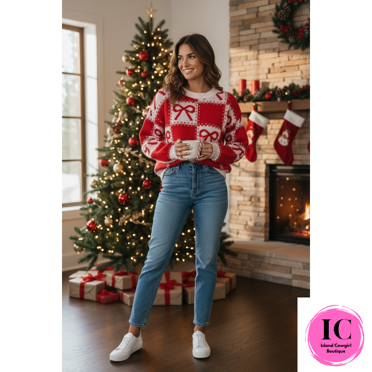 Romance Me Red Ribbon Sweater
