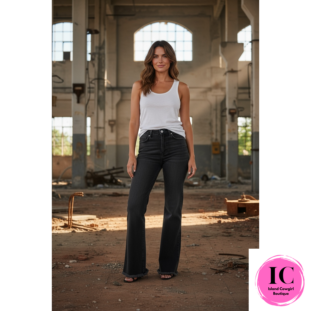 Going Strong Black Bell Bottom Jeans