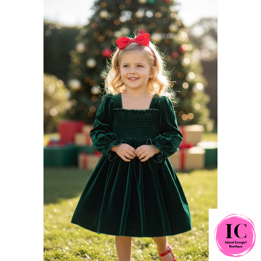 Perfectly Pine Green Toddler Dress