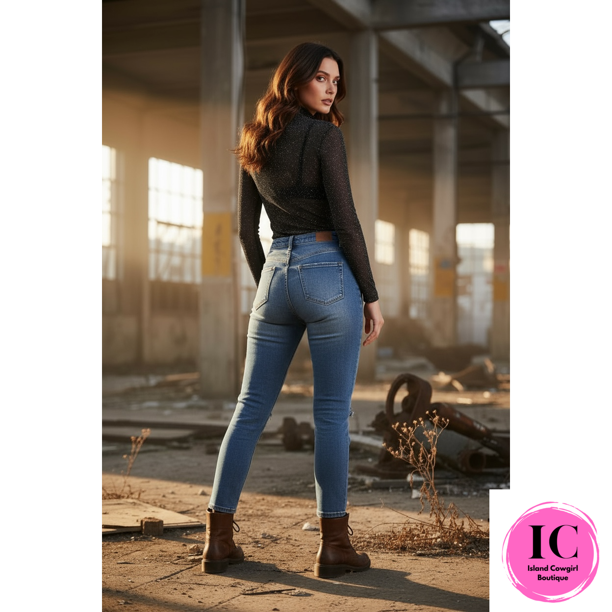 Elegant Sheer Star Patterned Long Sleeve Top