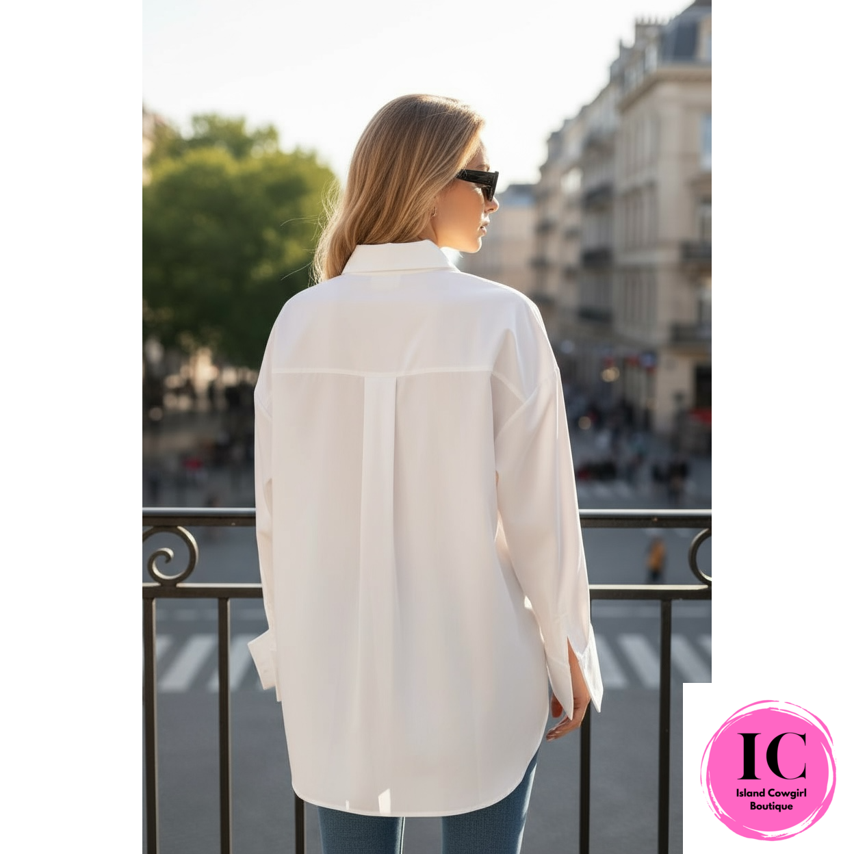 Just For You White Button Down Blouse