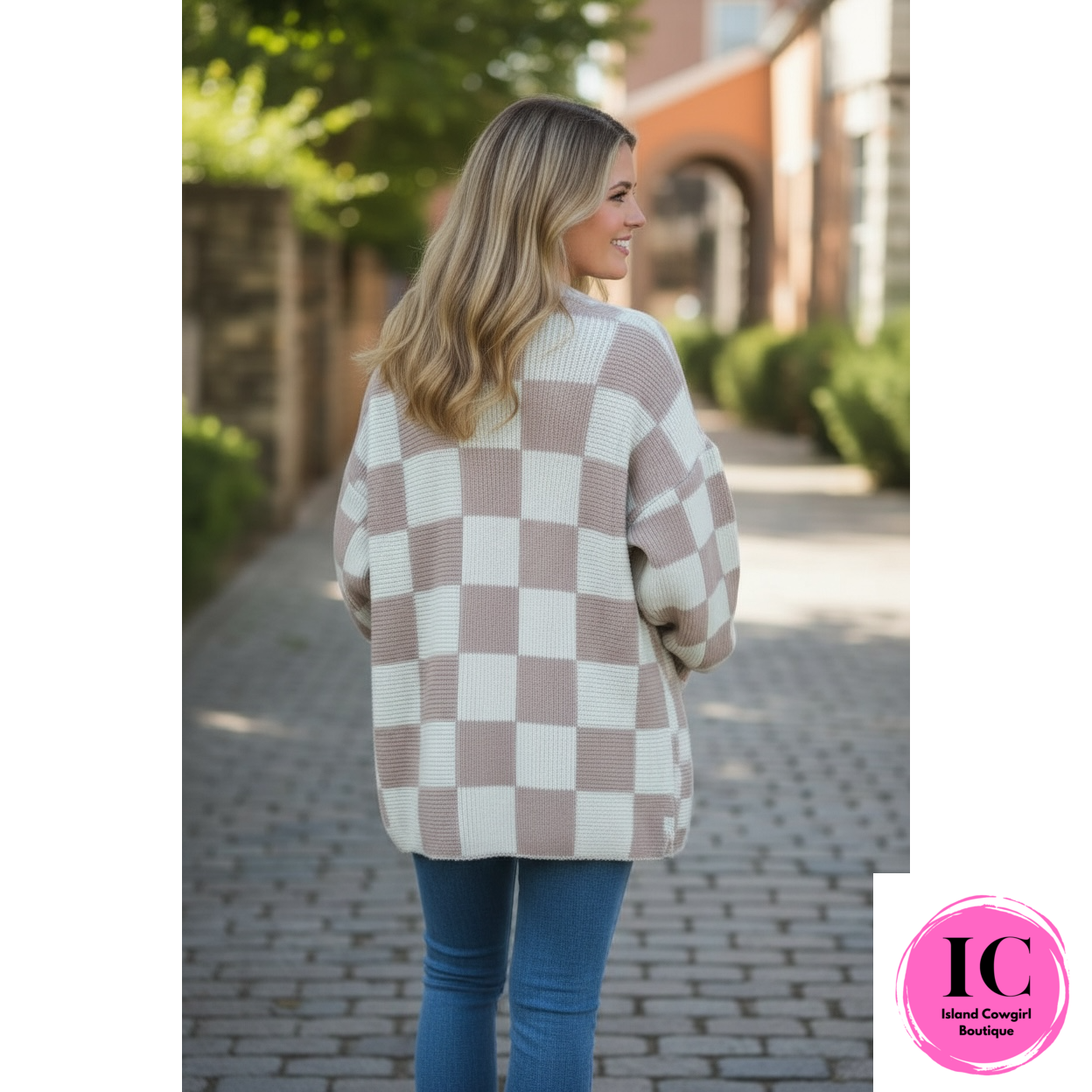 Flora Checkered Cardigan