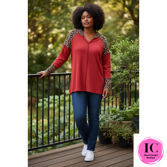 Curvy Girl All In Theory Leopard Tunic