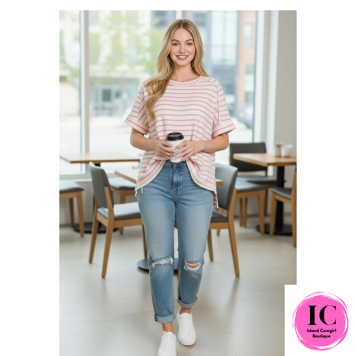 Curvy Girl Life With You Pink Textured Top