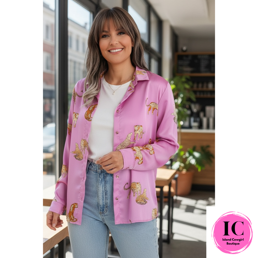 Curvy Girl All Been Done Pink Cheetah Top