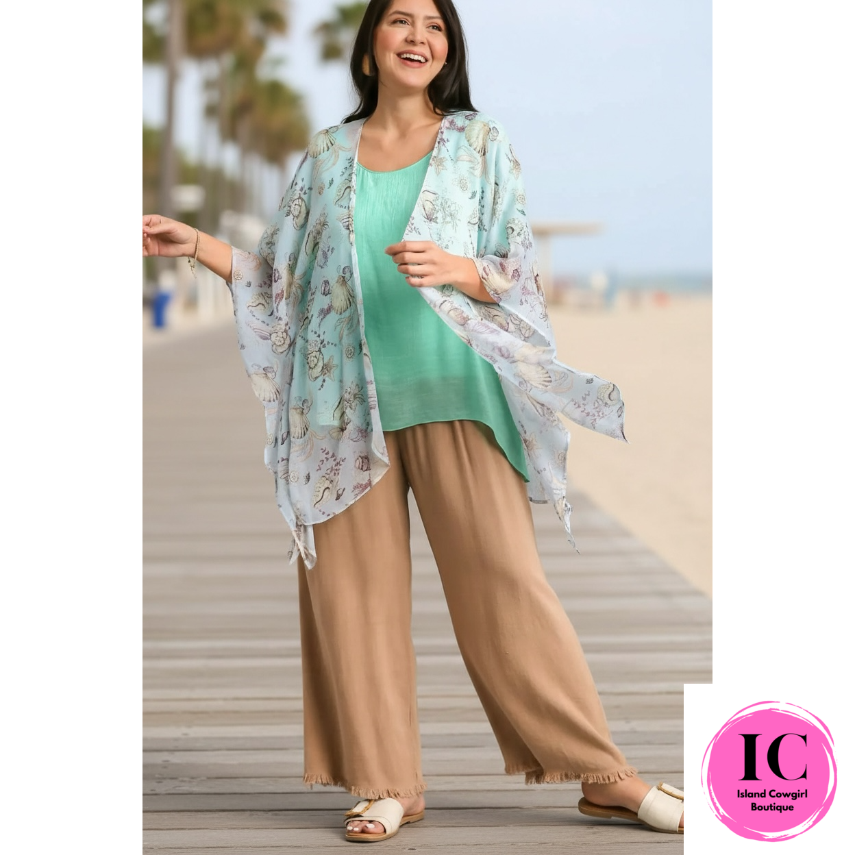 Curvy Girl Calm Moments Light Blue Kimono