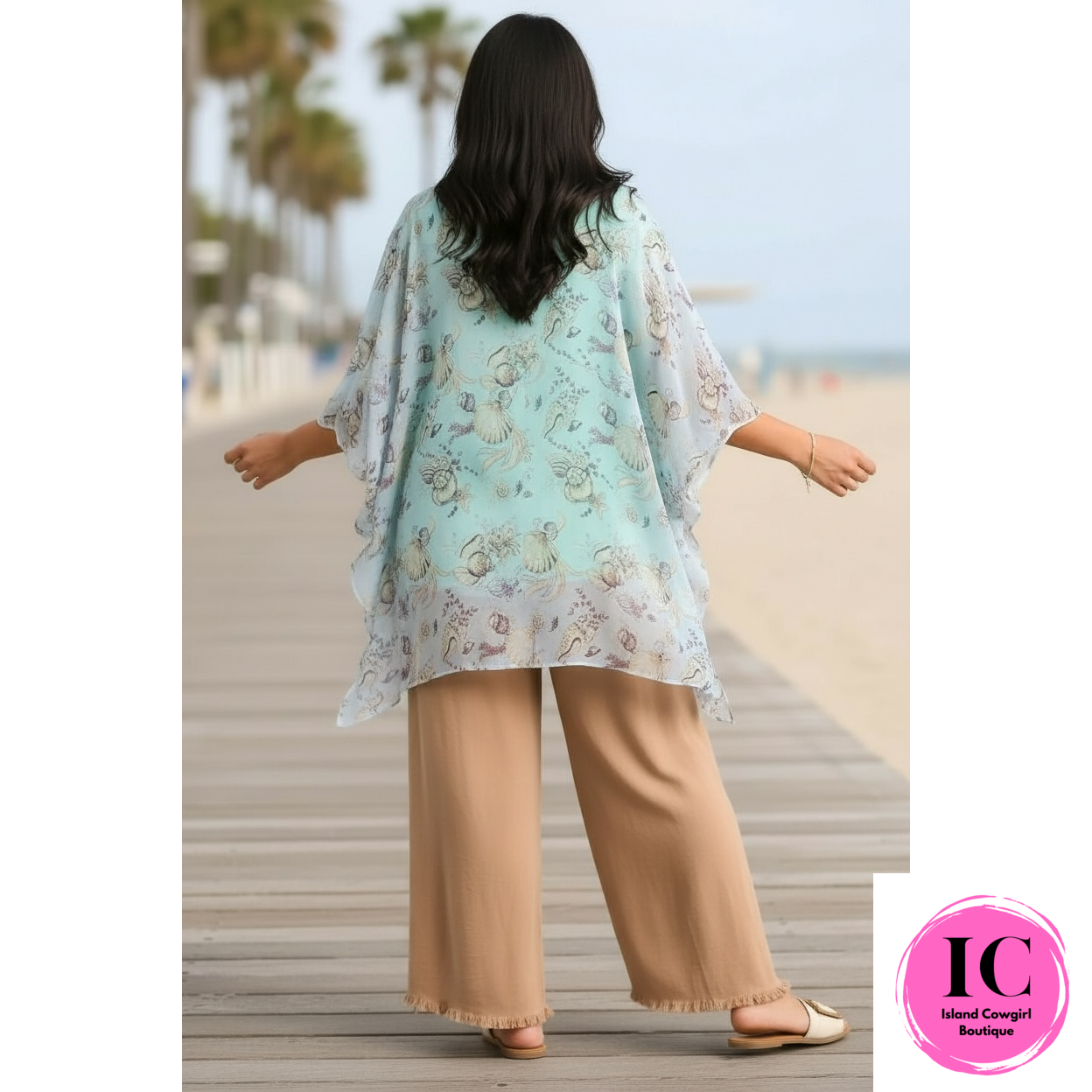 Curvy Girl Calm Moments Light Blue Kimono