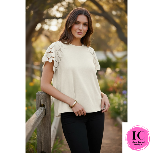 Curvy Girl Life With You Cream Blouse