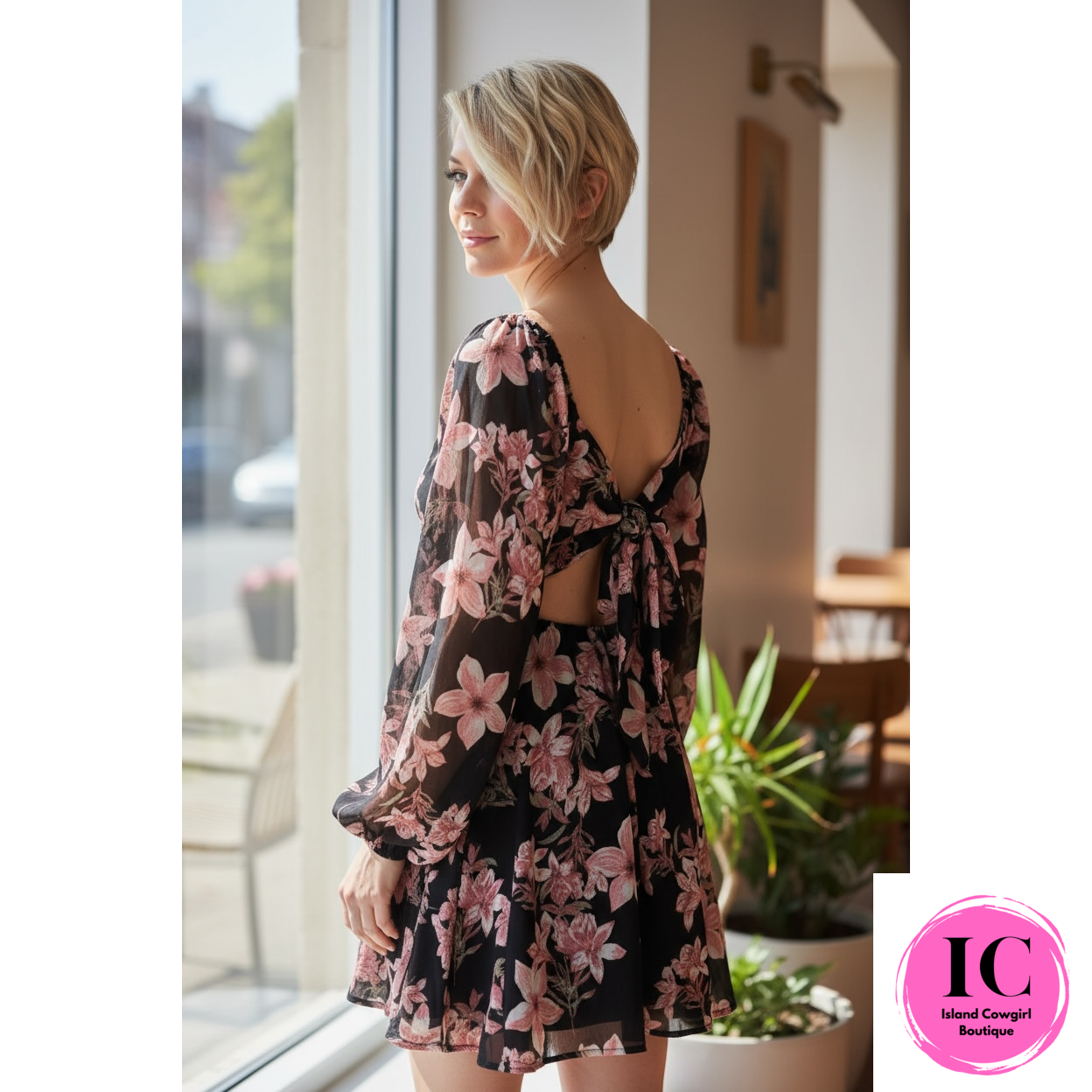 Daily Charm Black Floral Dress