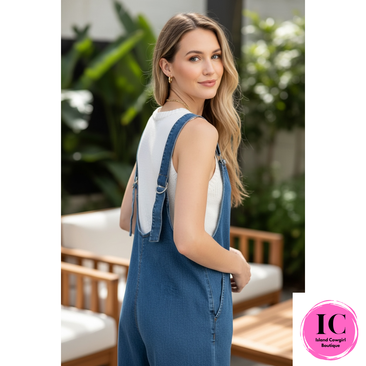 Can't Stop Now Mineral Washed Denim Jumpsuit