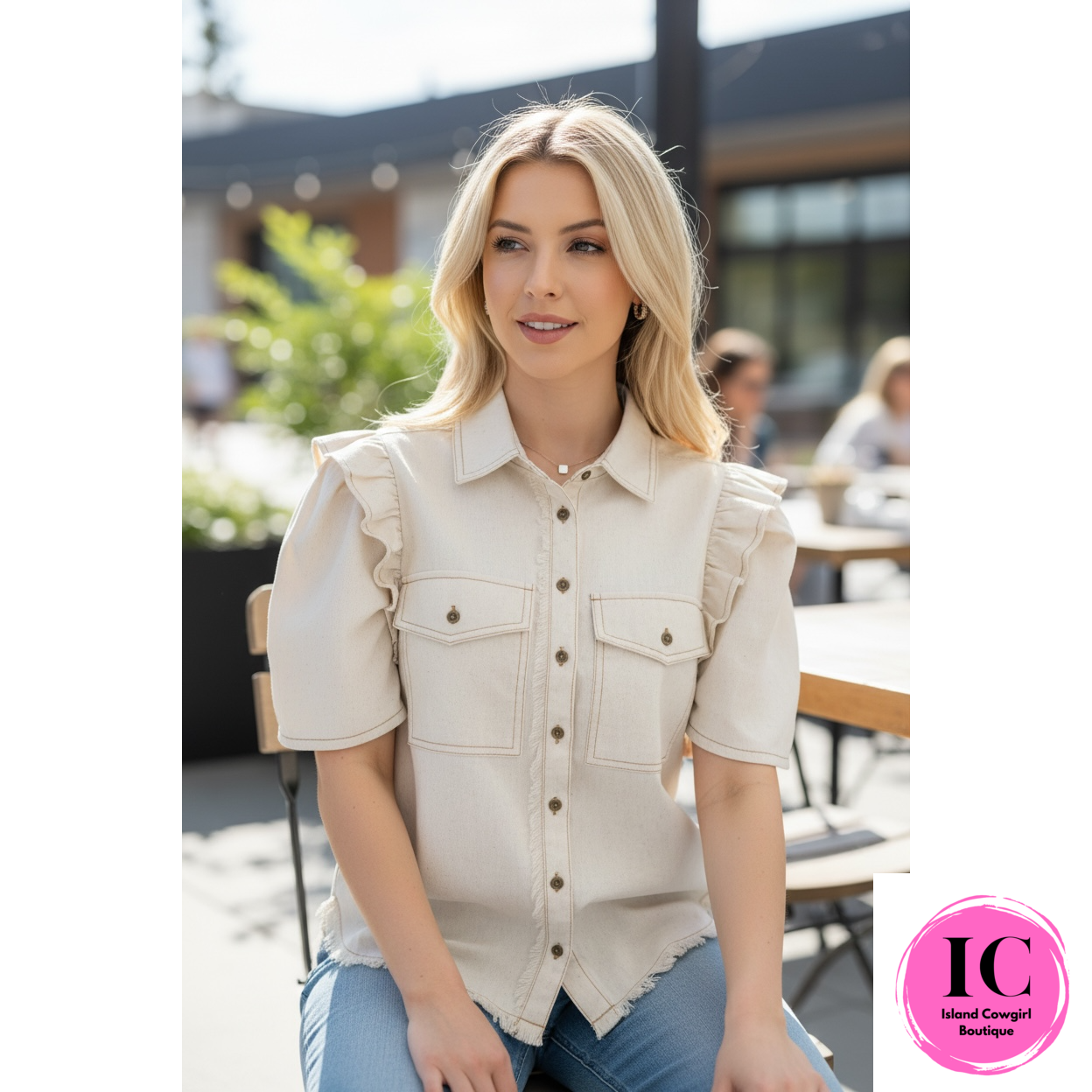 You'll See Oatmeal Linen Blouse