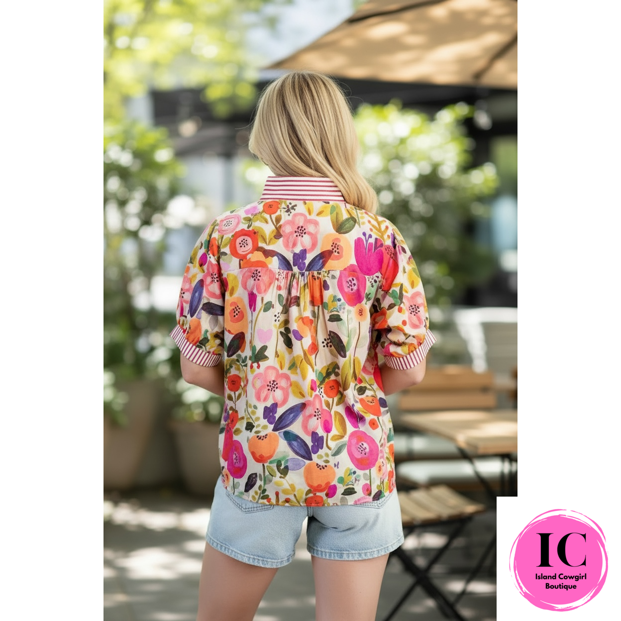 Let's Be Clear Pink Floral Blouse