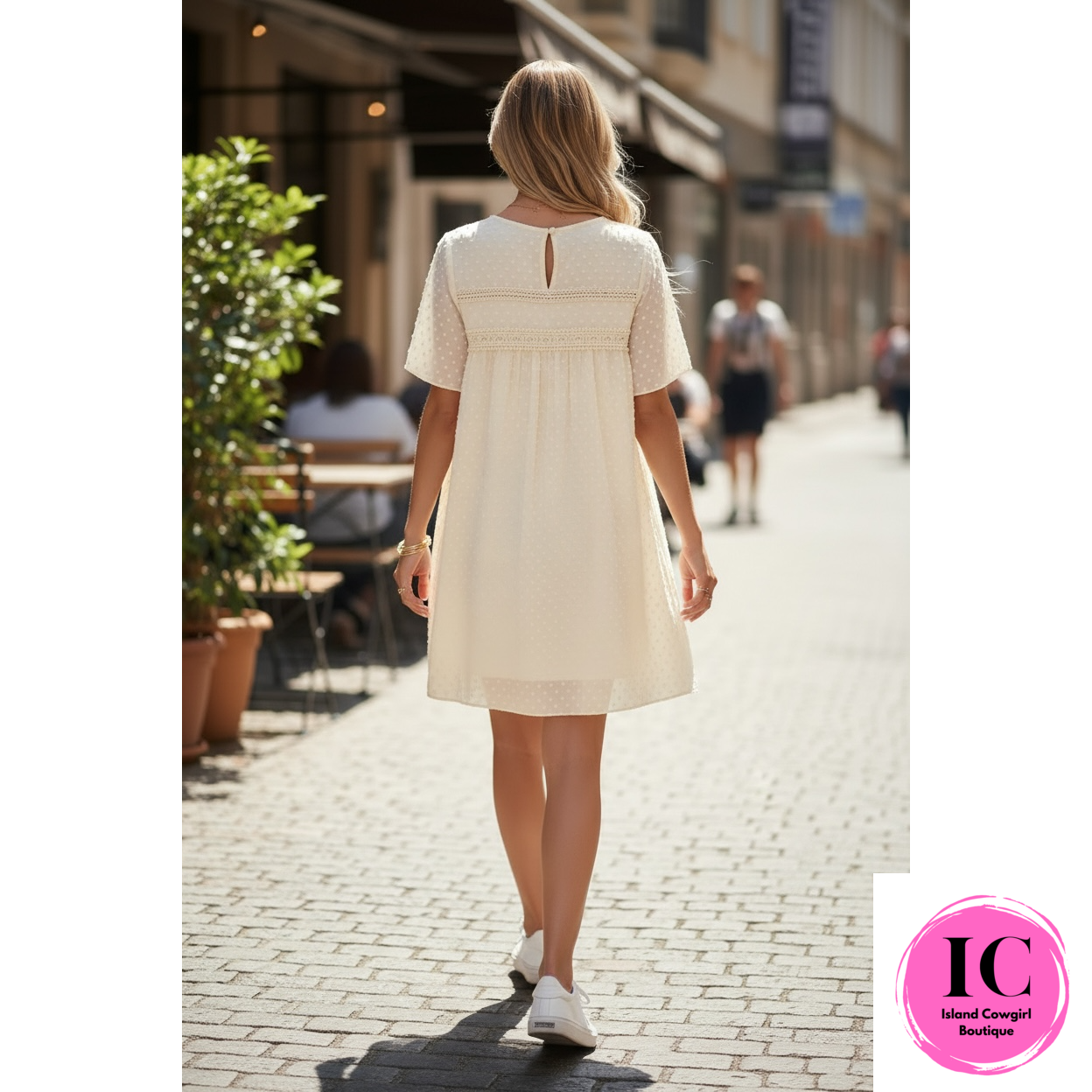 All On You Ivory White Swiss Dot Dress