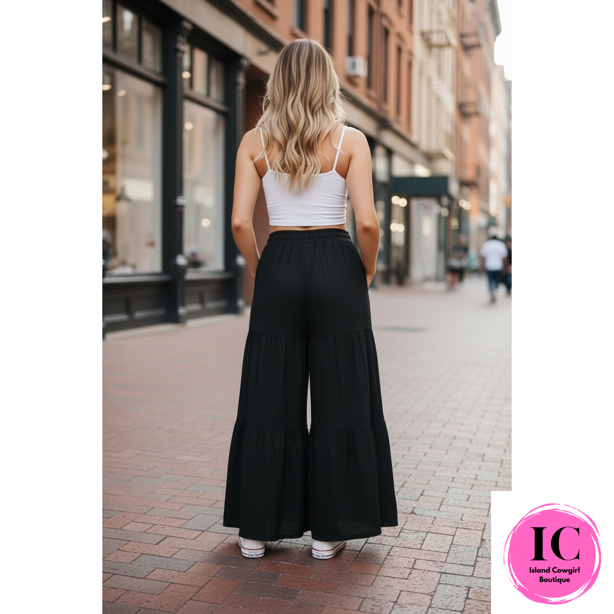 On My Heart Black Wide Leg Pants